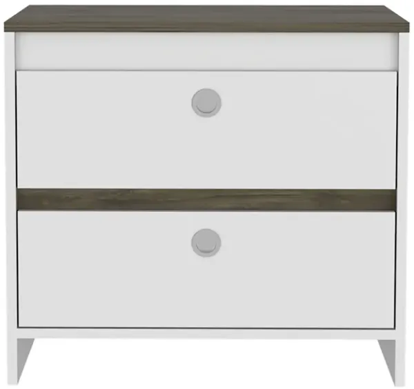 Streamdale Idaly Nightstand, Superior Top, Two Drawers - Dark Brown