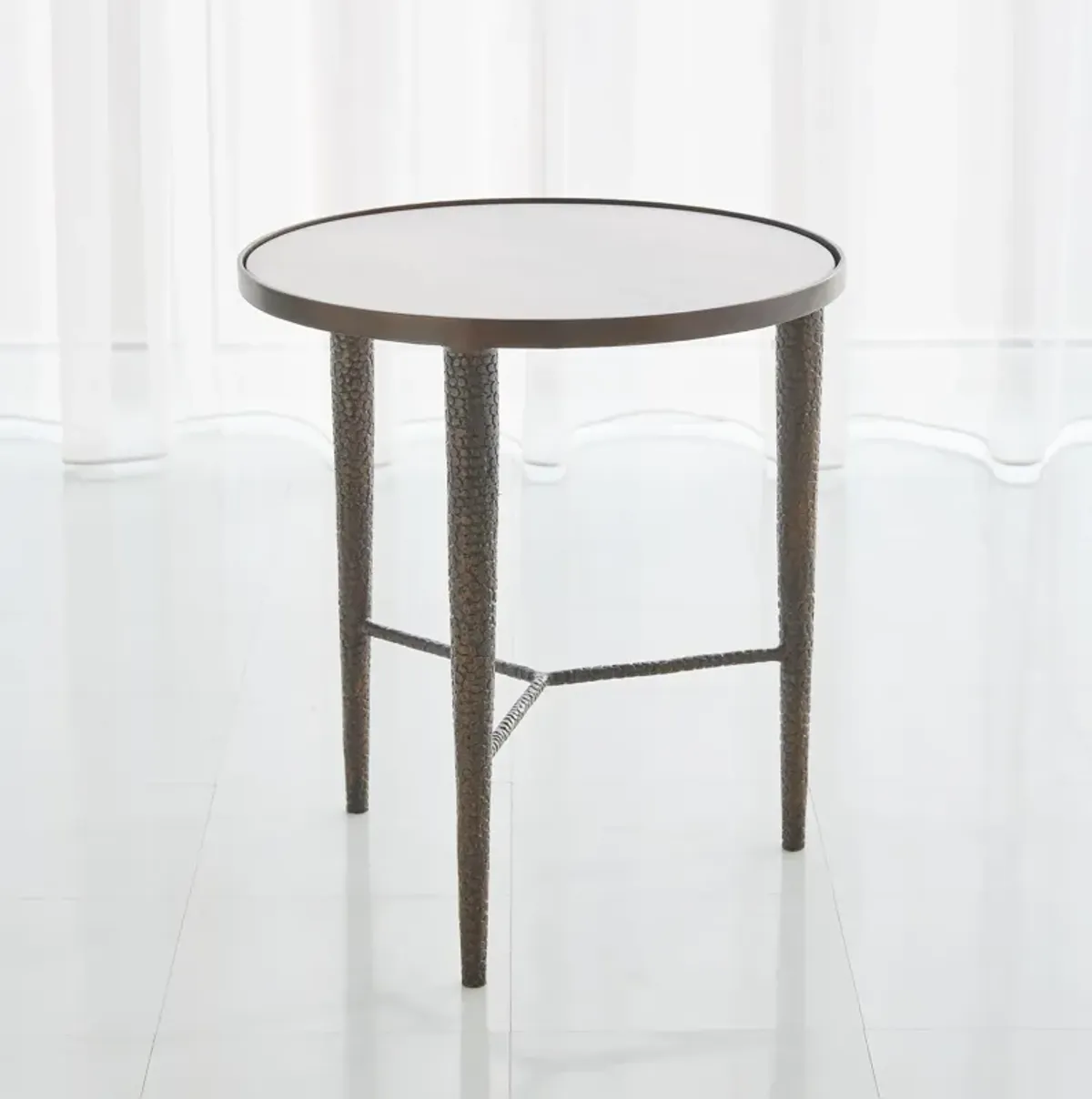 Hammered End Table- Bronze