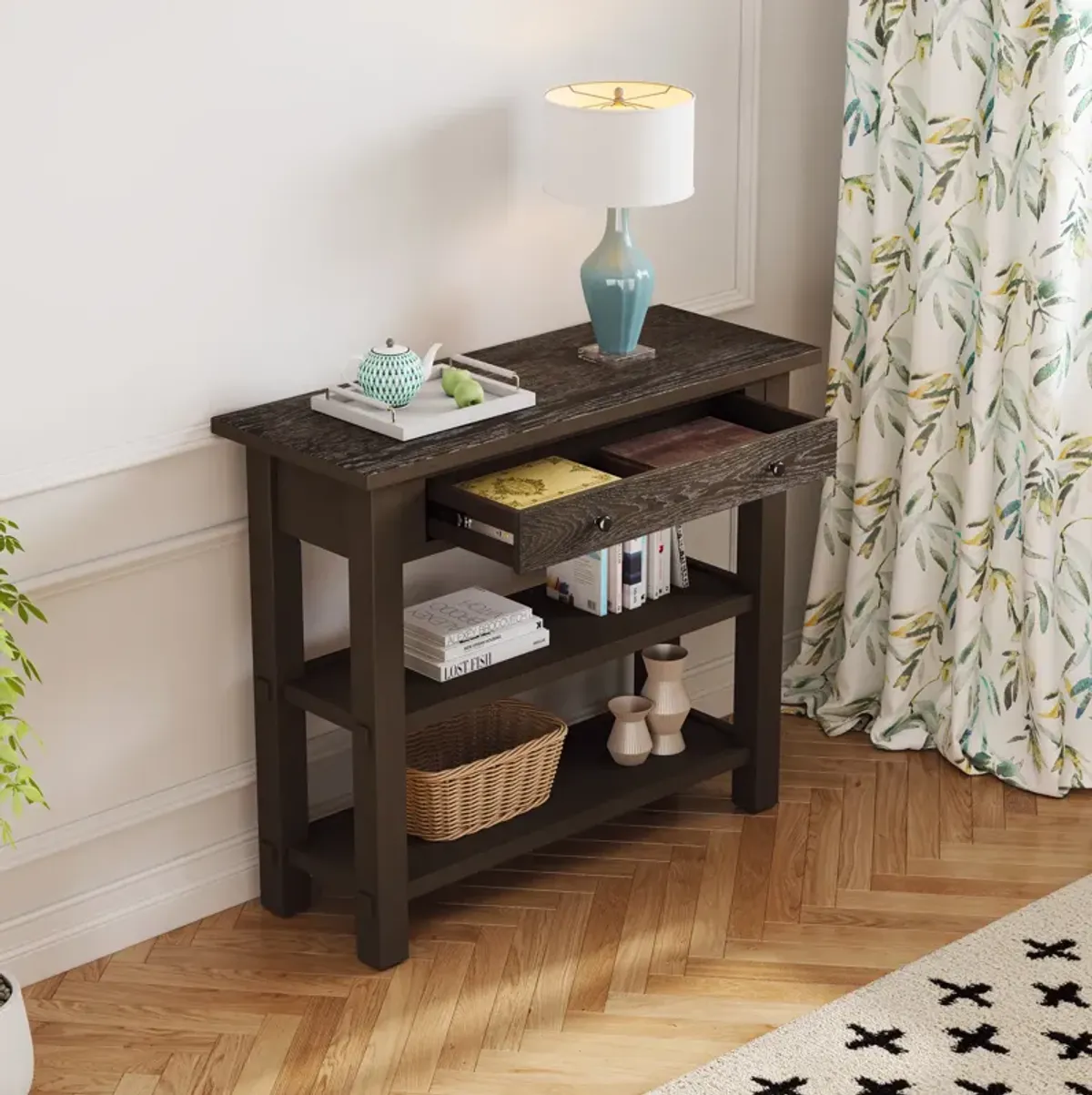 Merax  Retro Console Table with A Drawer