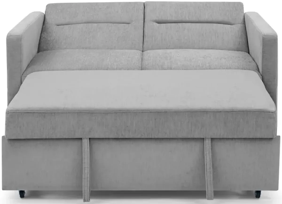 Loveseats Sofa Bed With Pull-Out Bed, Adjustable Back And Two Arm Pocket