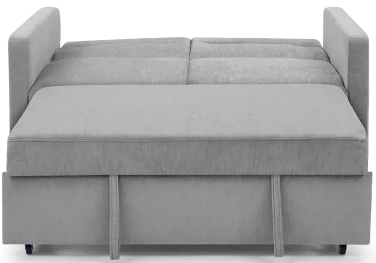 Loveseats Sofa Bed With Pull-Out Bed, Adjustable Back And Two Arm Pocket