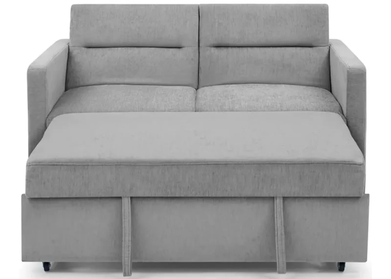 Loveseats Sofa Bed With Pull-Out Bed, Adjustable Back And Two Arm Pocket