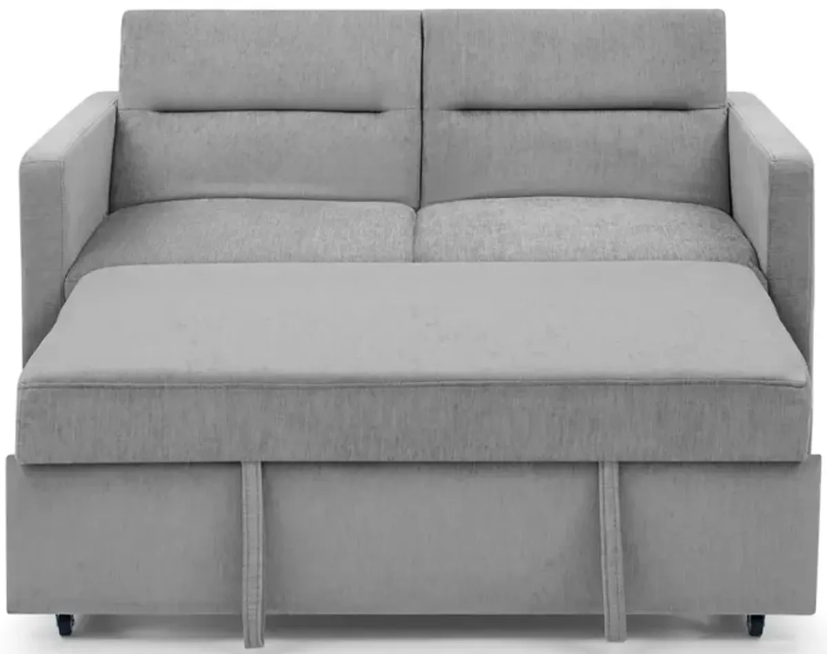 Loveseats Sofa Bed With Pull-Out Bed, Adjustable Back And Two Arm Pocket