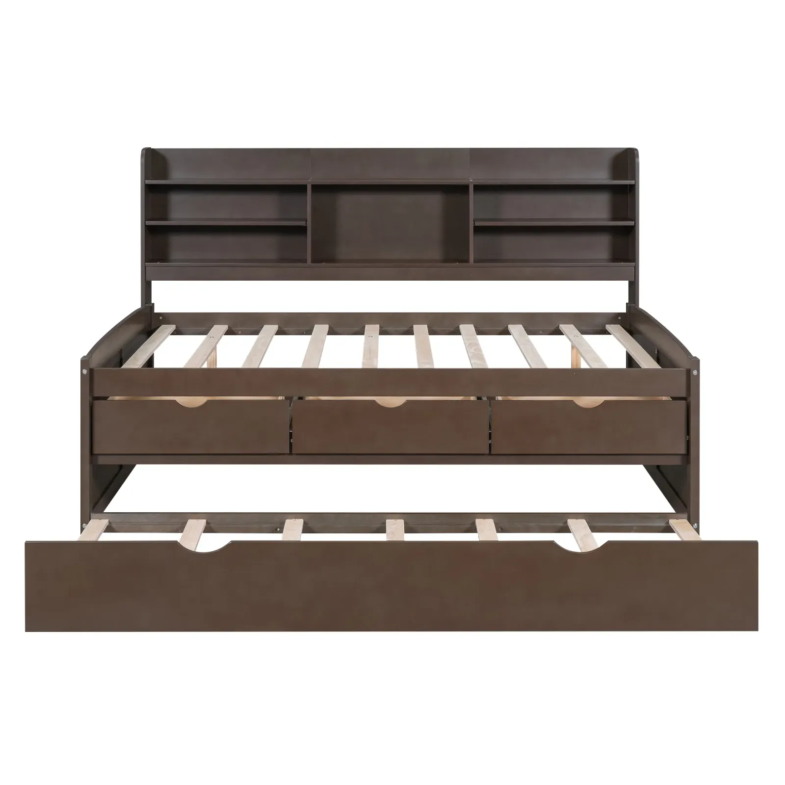 Merax Wooden Captain Daybed Bed with Bookshelves