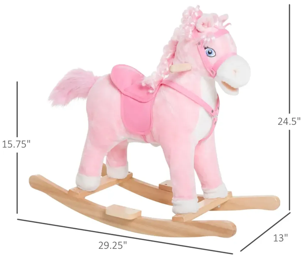 Pink Pony Pal: Plush Rocking Horse with Sounds & Swinging Tail