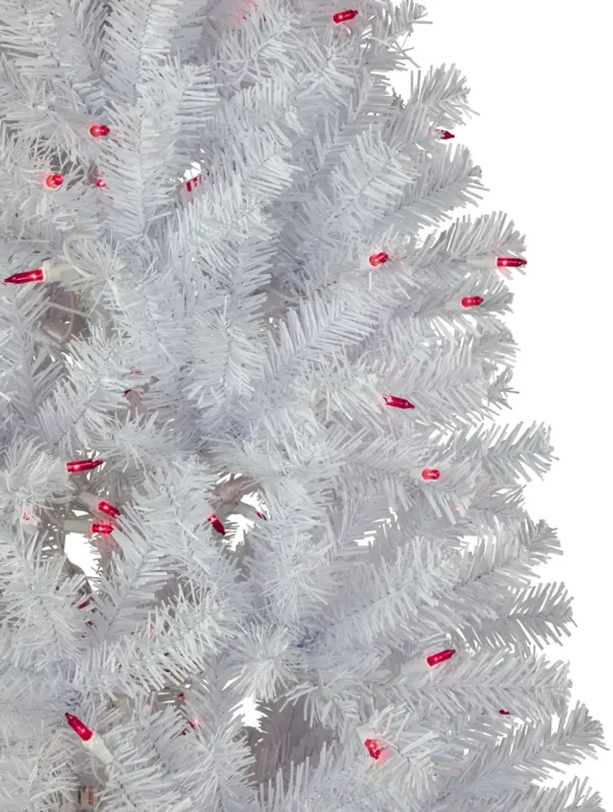 6.5’ Pre-Lit Slim Geneva White Spruce Artificial Christmas Tree  Pink Lights