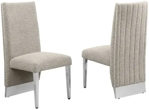 Luxe Gray boucle side chairs - Set of 2
