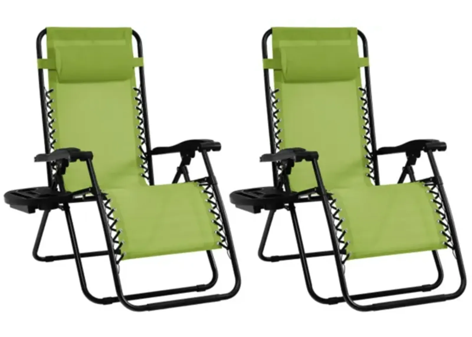 Hivvago 2 Pieces Folding Lounge Chair with Zero Gravity