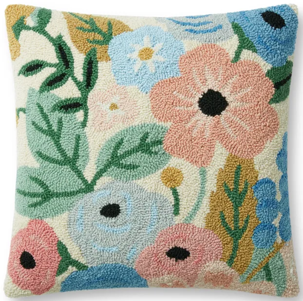 GARDEN Party Prp0032 Cream/Multi 22''x22'' Polyester Pillow