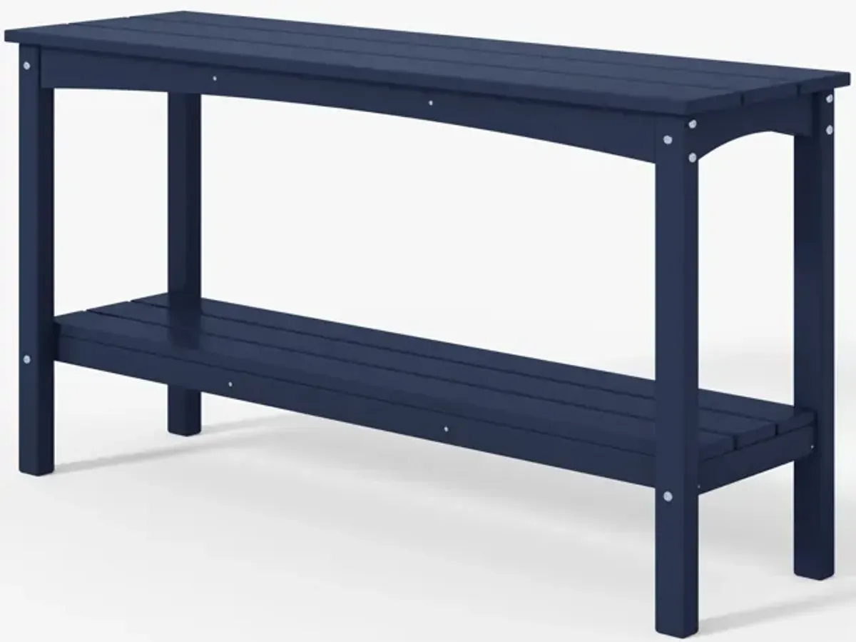 WestinTrends 55" Outdoor Patio HDPE Adirondack 2-Tier Shelf Console Table