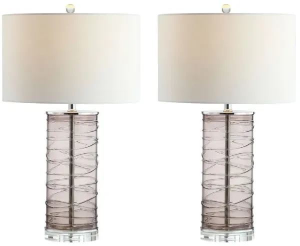 Cole Modern Fused Glass Cylinder LED Table Lamp (Set of 2)