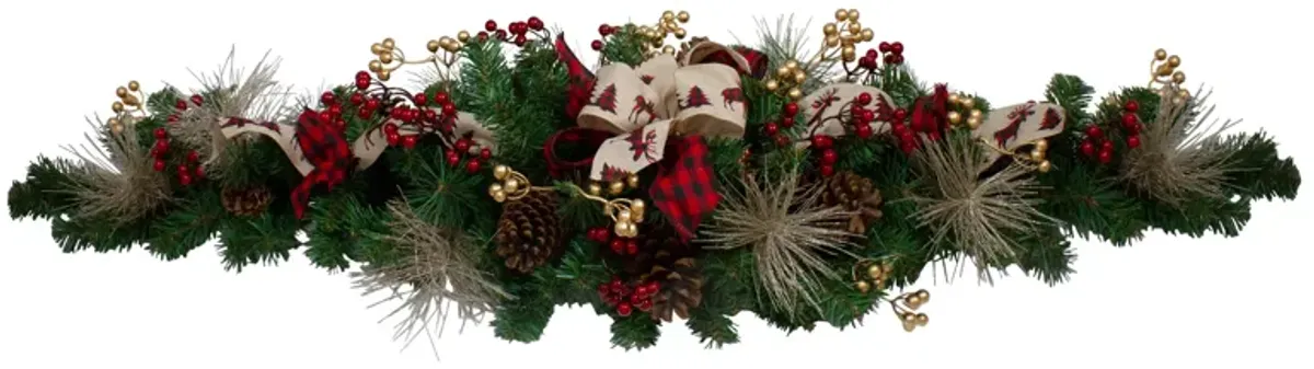 52" Berries and Bows Artificial Christmas Swag - Unlit