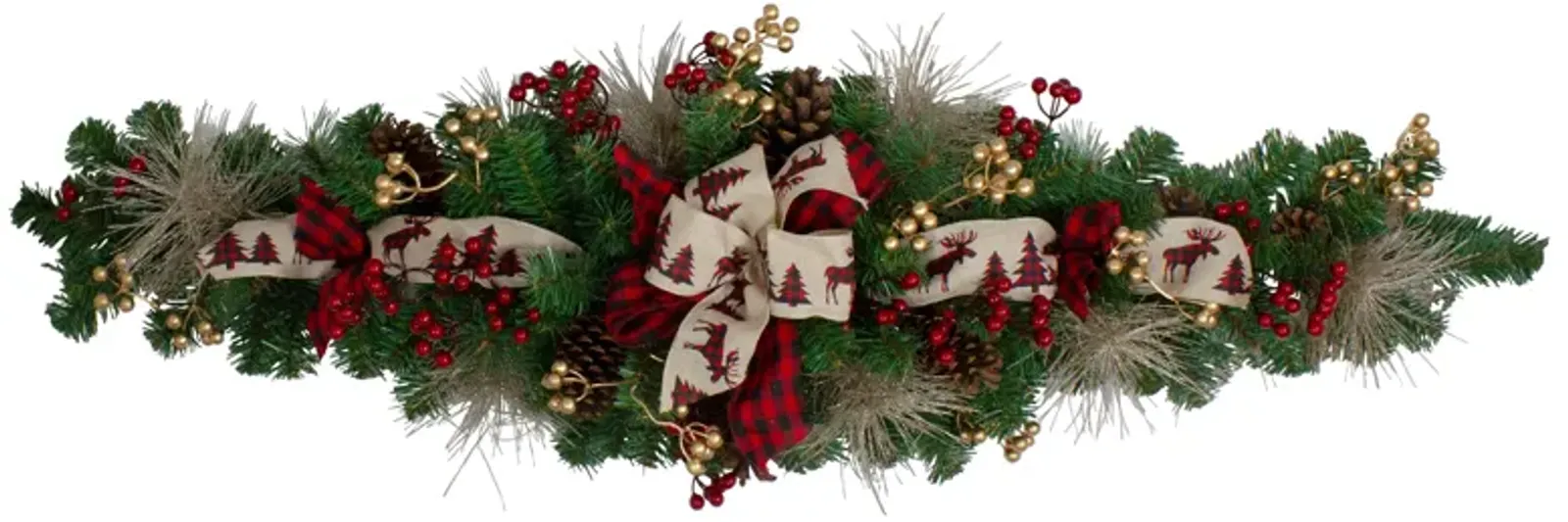 52" Berries and Bows Artificial Christmas Swag - Unlit