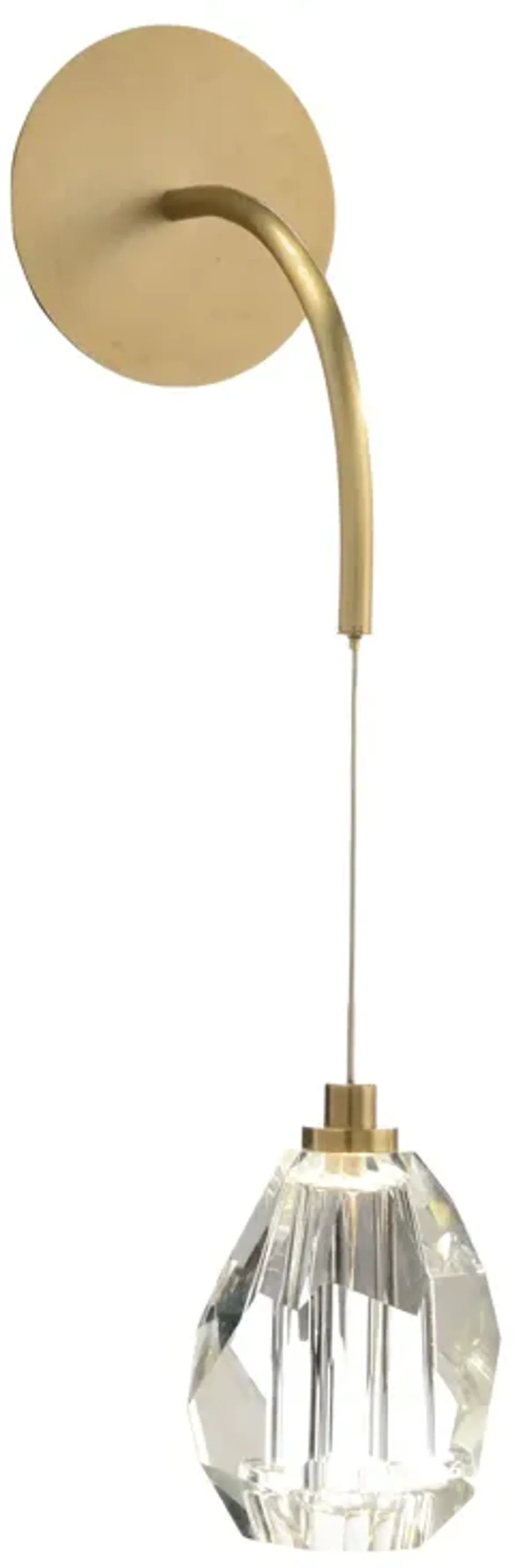 Faceted Cut Crystal Single-Droplight Sconce