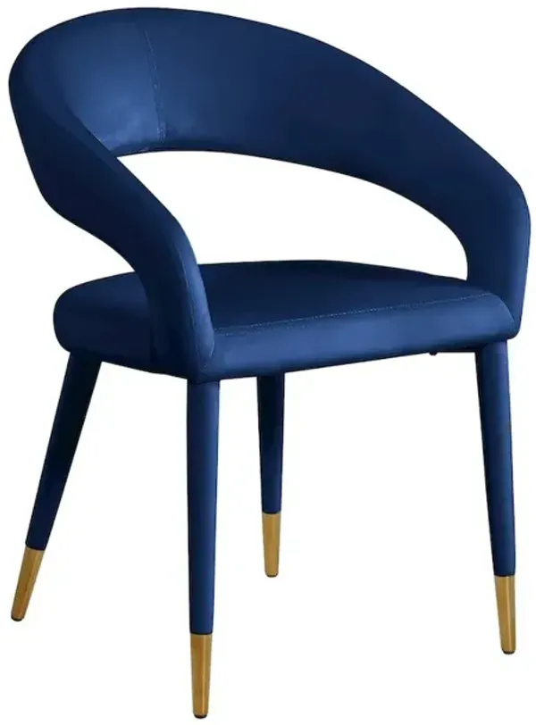 Meridian Furniture Destiny Navy Velvet Dining Chair