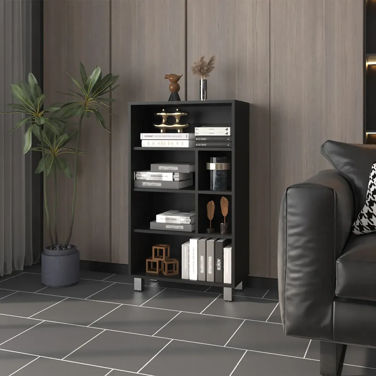 Bookcase Midway, Office, Black