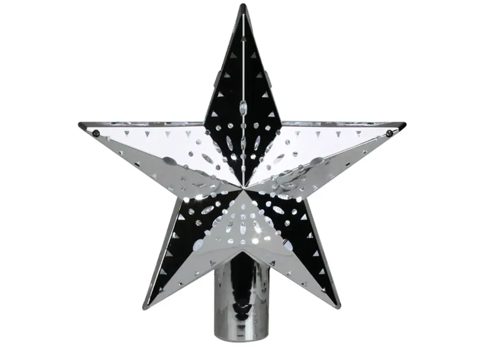 11.5" Lighted Silver Kaleidoscope Star Christmas Tree Topper - Cool White Lights