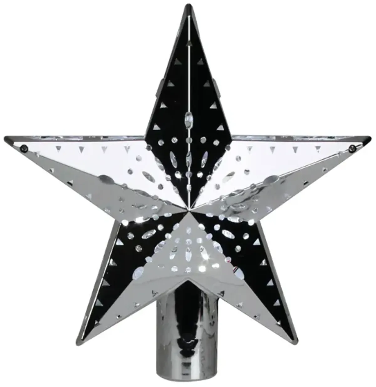 11.5" Lighted Silver Kaleidoscope Star Christmas Tree Topper - Cool White Lights