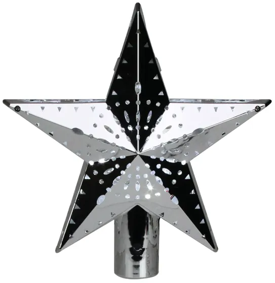 11.5" Lighted Silver Kaleidoscope Star Christmas Tree Topper - Cool White Lights