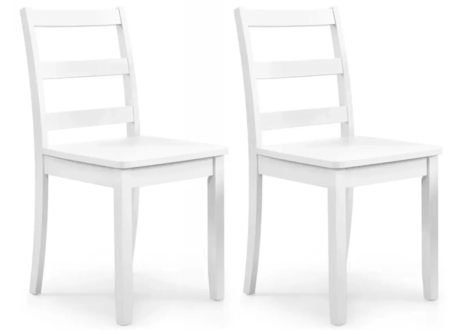 Set of 2 Wood Dining Chairs with Solid Rubber Wood Legs