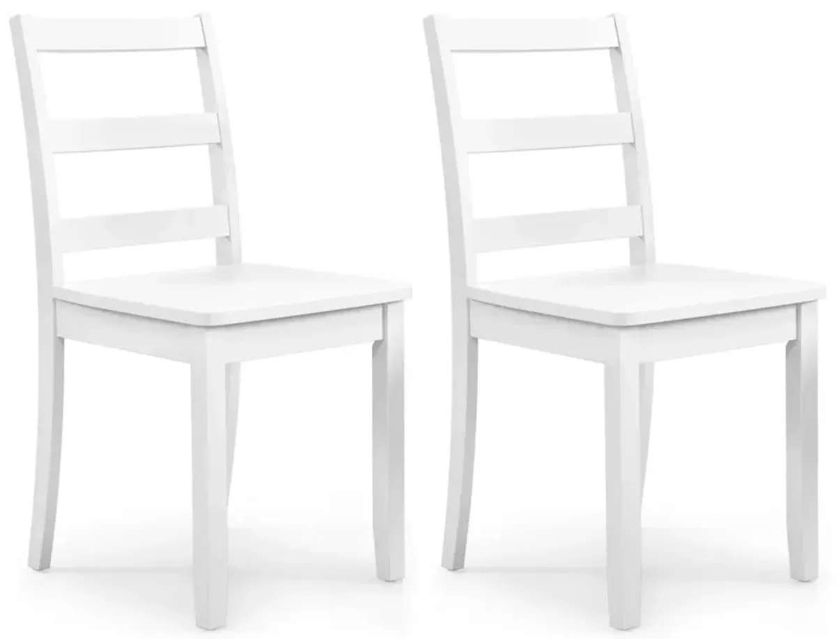 Set of 2 Wood Dining Chairs with Solid Rubber Wood Legs