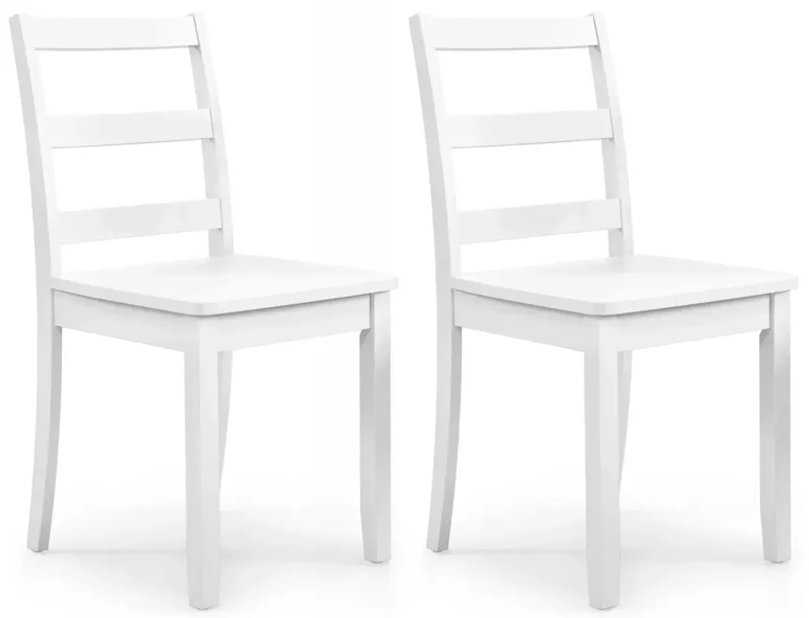 Set of 2 Wood Dining Chairs with Solid Rubber Wood Legs