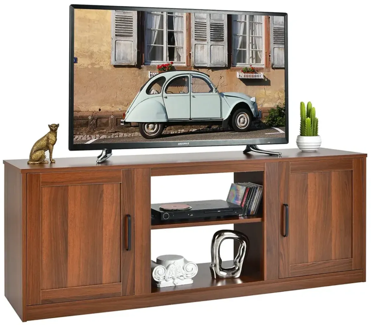 58 Inch TV Stand with 1500W Faux Fireplace for TVs up to 65 Inch