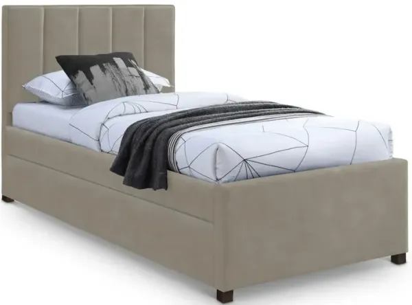 Meridian Furniture Hudson Beige Vegan Leather Twin Trundle Bed