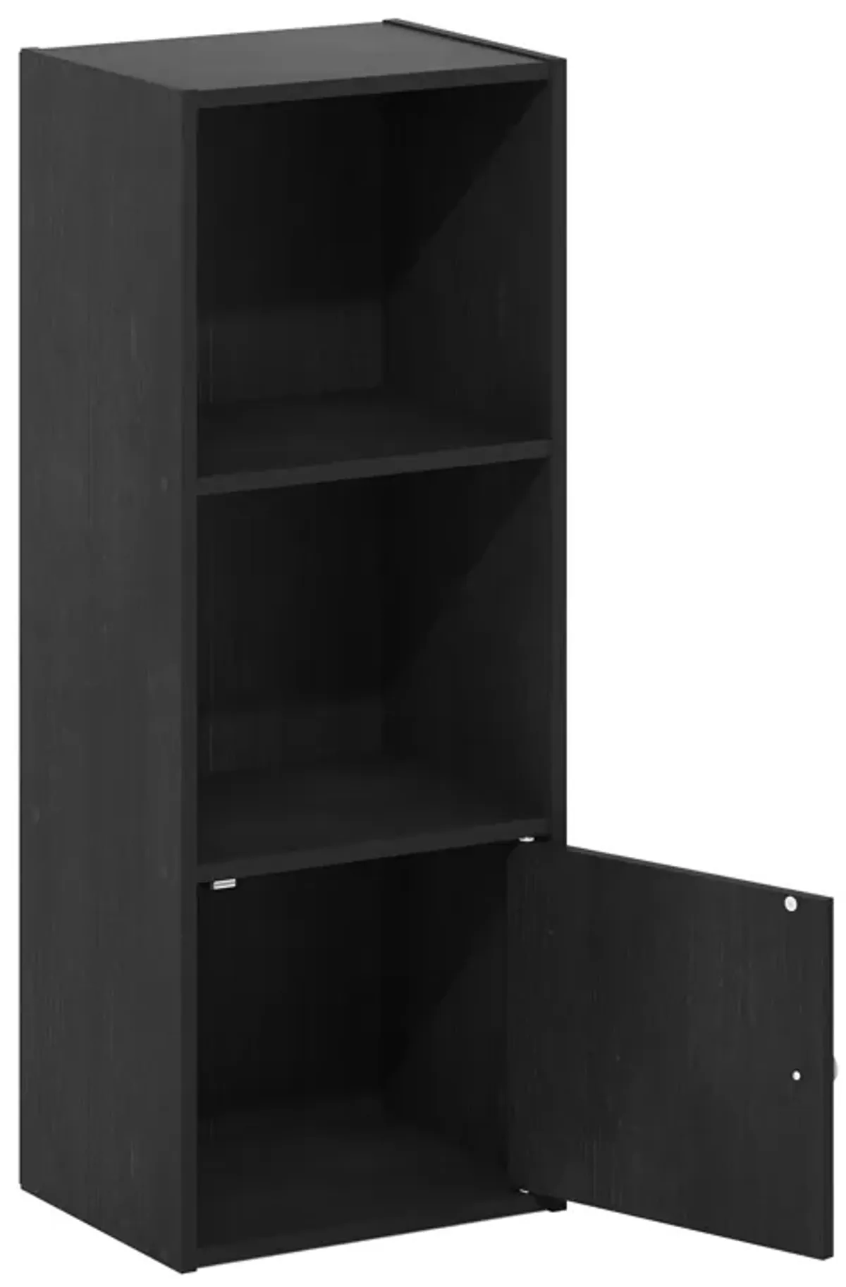 Furinno Luder Shelf Bookcase with 1 Door Storage Cabinet, Blackwood