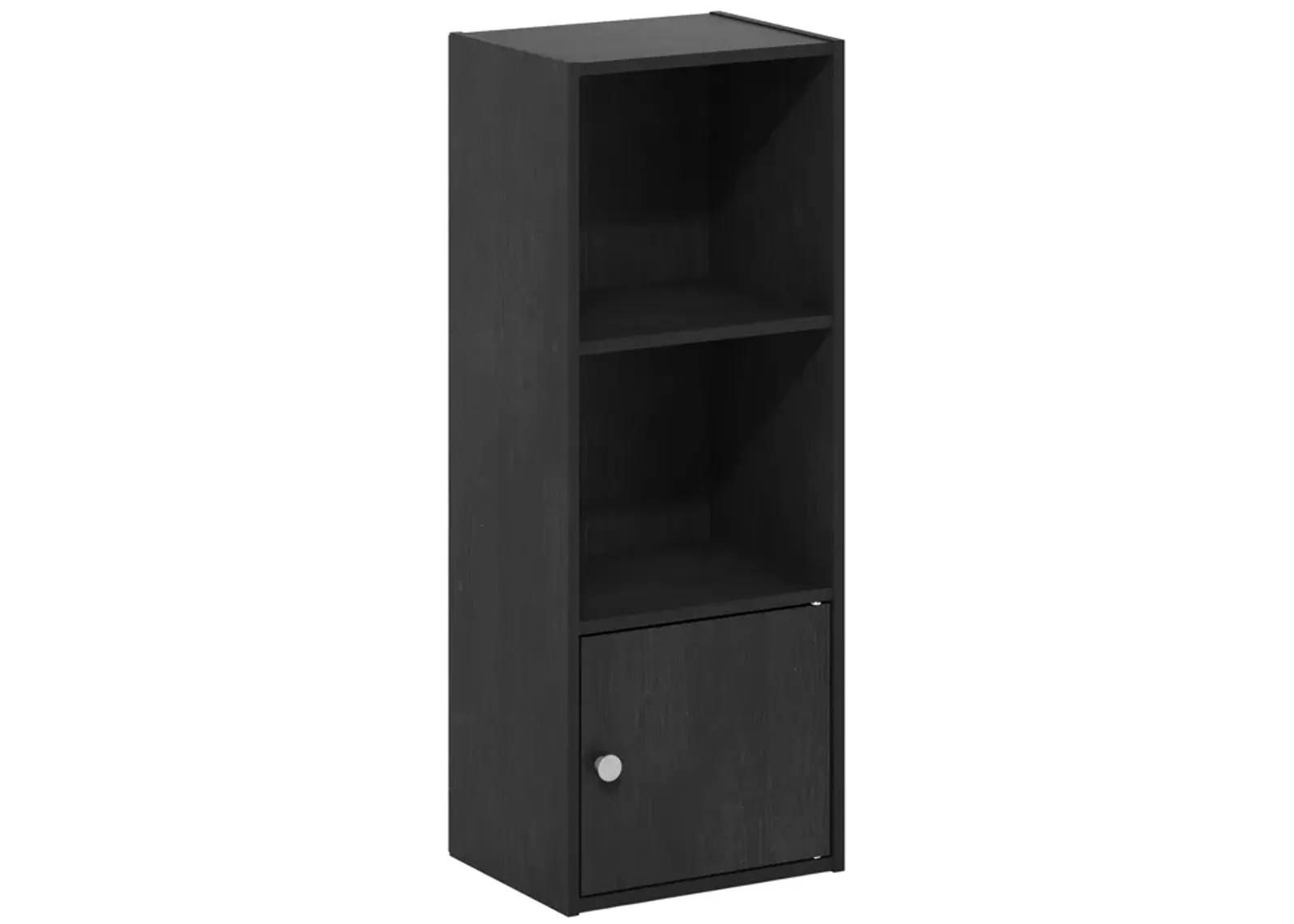 Furinno Luder Shelf Bookcase with 1 Door Storage Cabinet, Blackwood