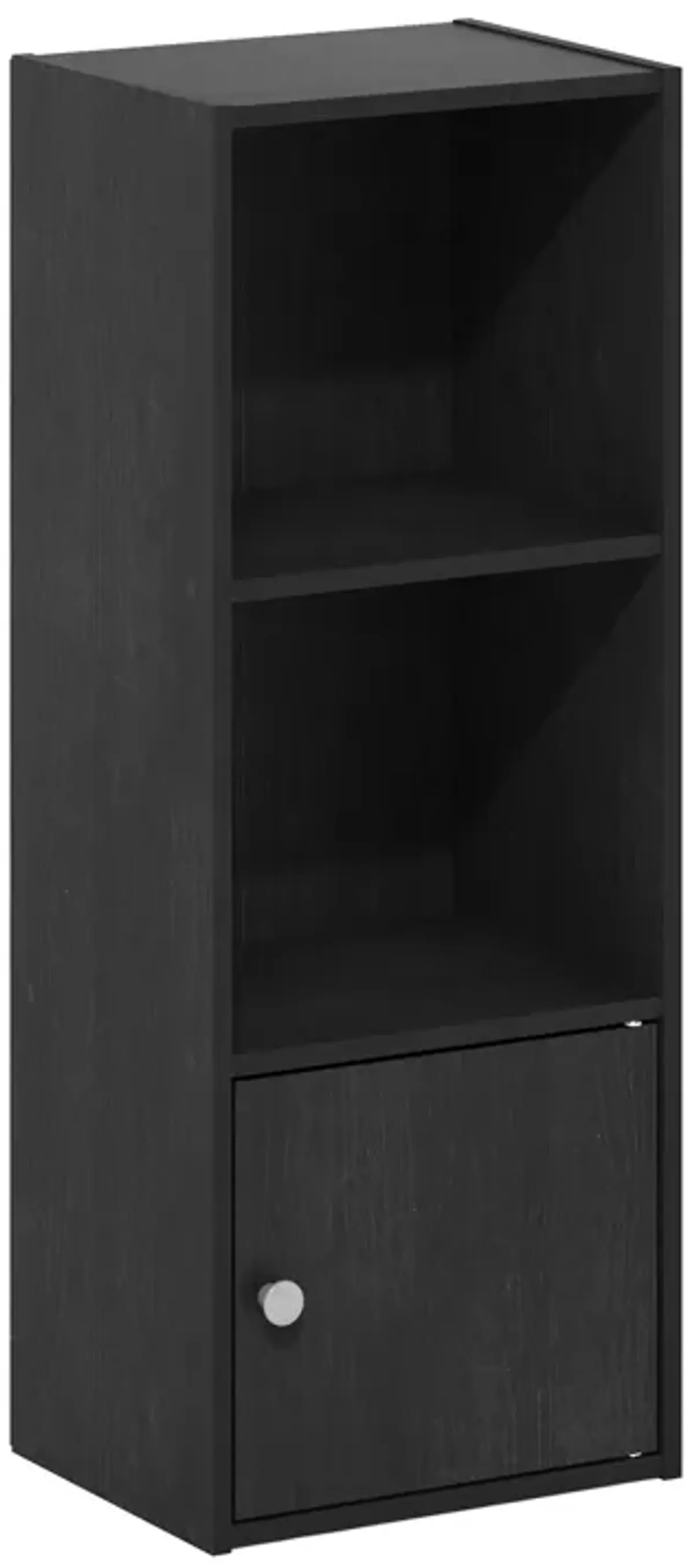 Furinno Luder Shelf Bookcase with 1 Door Storage Cabinet, Blackwood