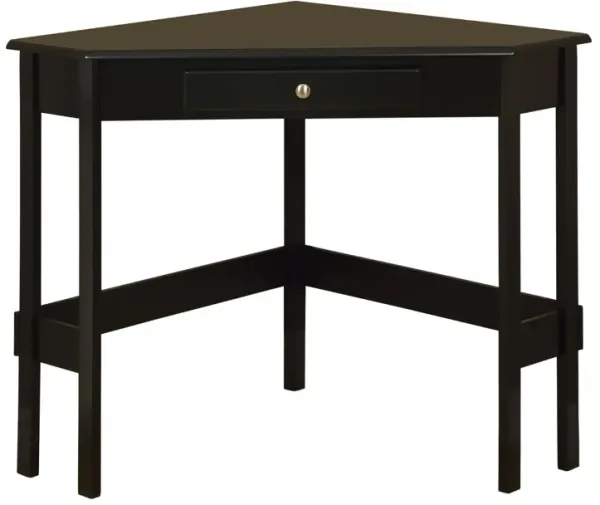 Kings Brand Furniture Wood Corner Desk with Drawer (Black)