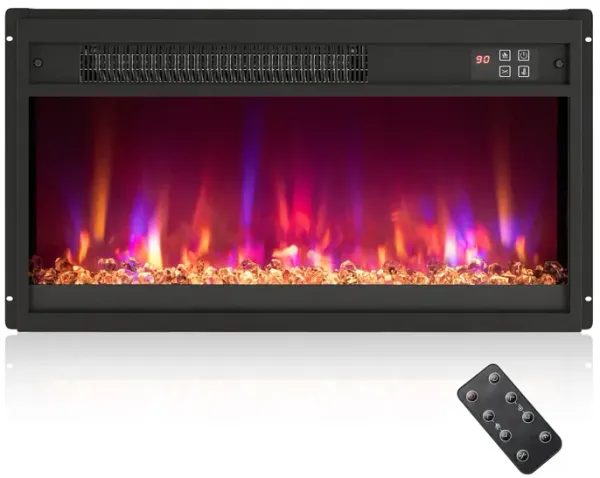 Electric Fireplace Insert with Remote Control for Convenient Home Heating and Ambiance