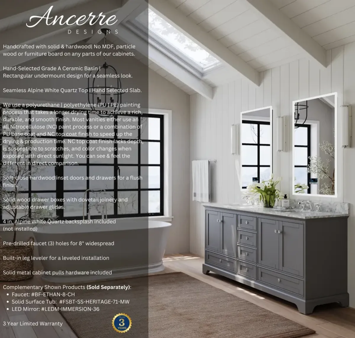 Audrey 72 in. Bath Vanity Set