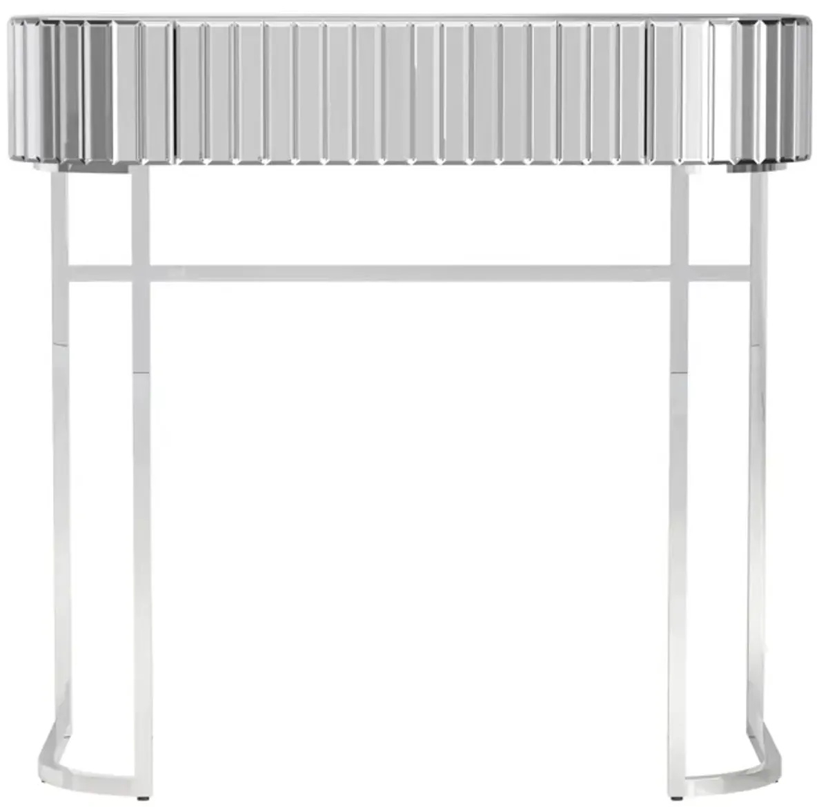 Mirrored Vanity Table, Mirrored Dressing Table, Stainless Steel Glossy Frame Desk For Bedroom