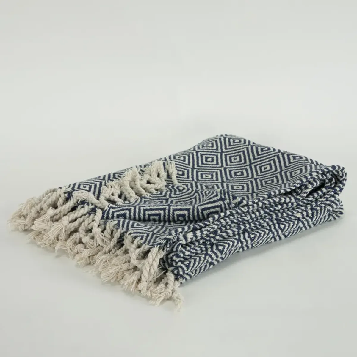 Navy/Natural 50" x 60" Throw Blanket