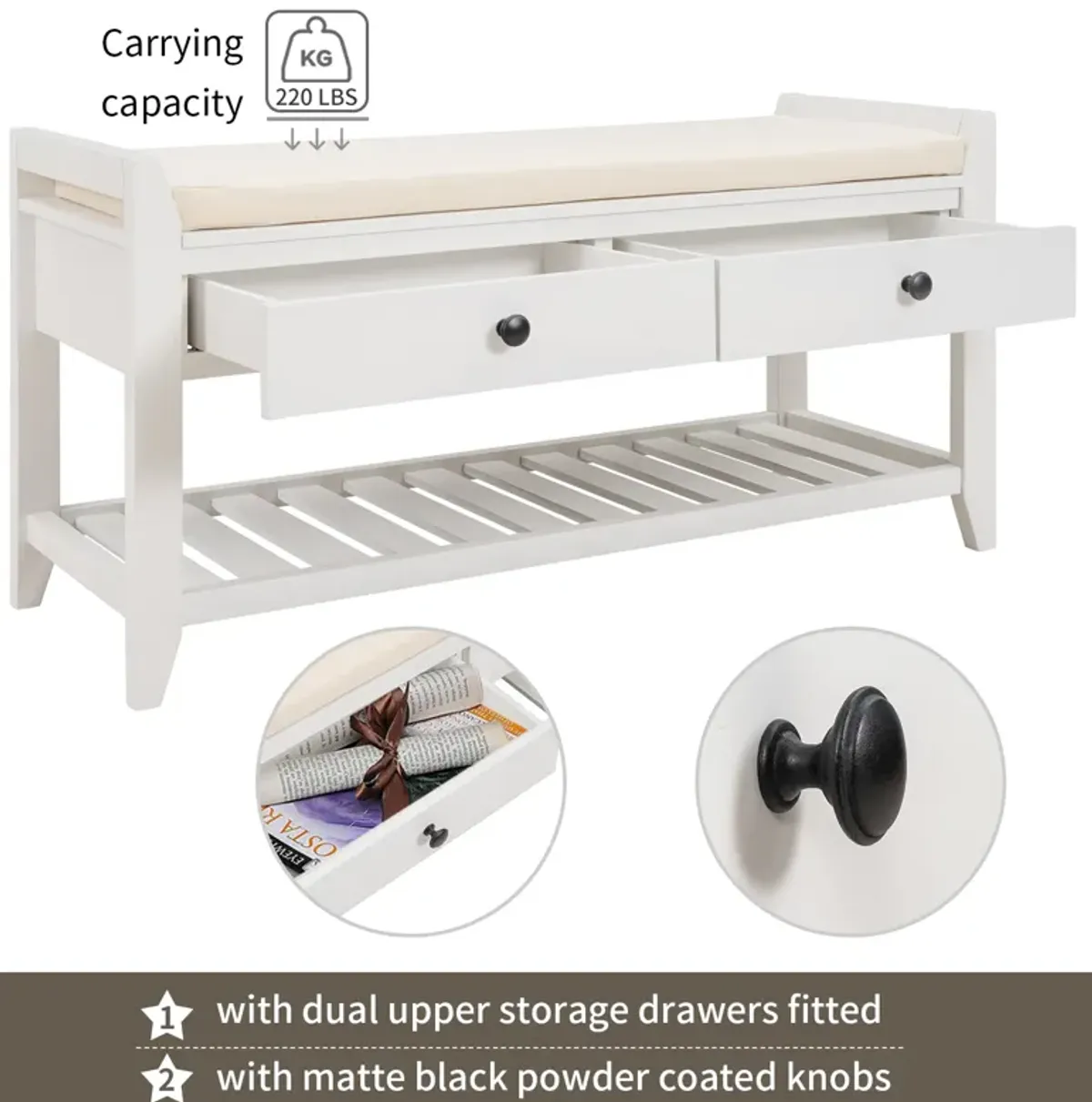 Merax Multipurpose Entryway Storage Bench