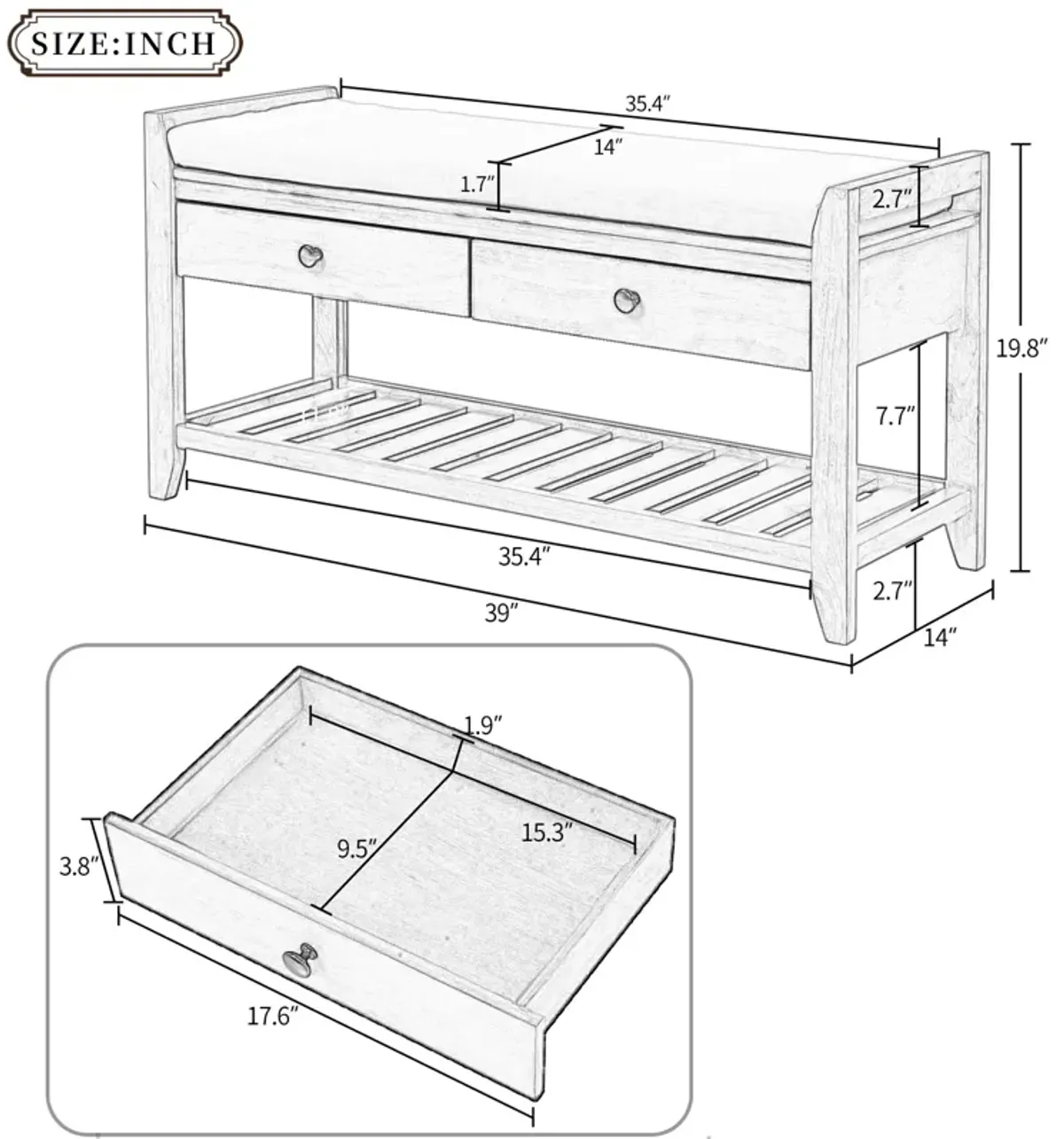 Merax Multipurpose Entryway Storage Bench