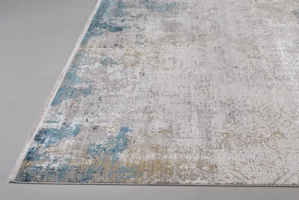 Cadiz 3889F Ivory/Blue/Gold 3'1" x 10' Rug