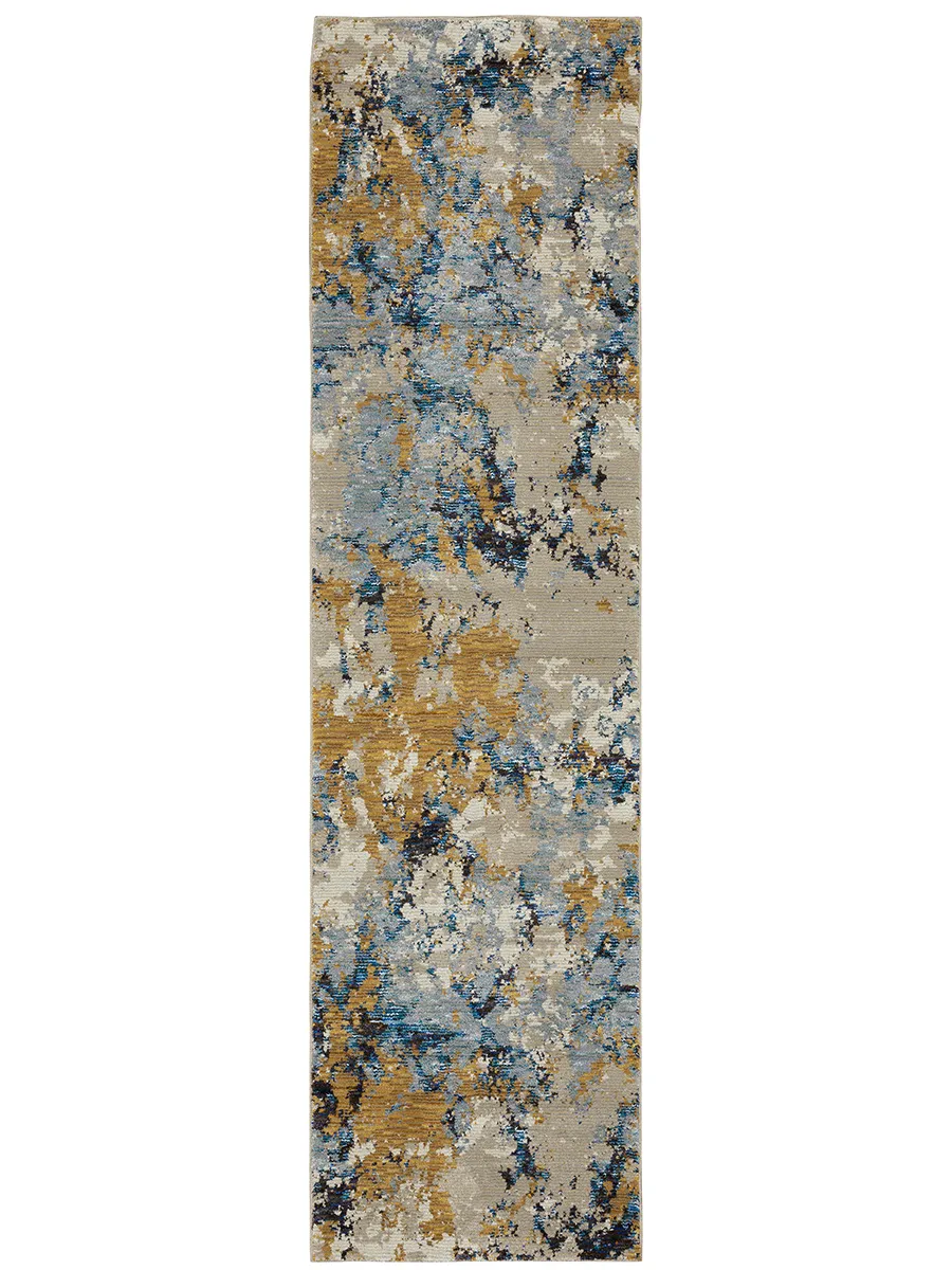 Evolution 2'6" x 12' Blue Rug