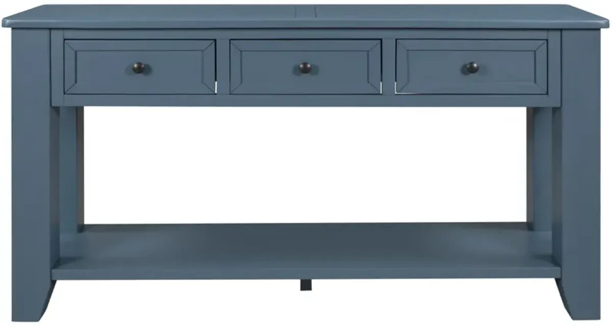 55" Modern Console Table Sofa Table For Living Room With 3 Drawers And 1 Shelf