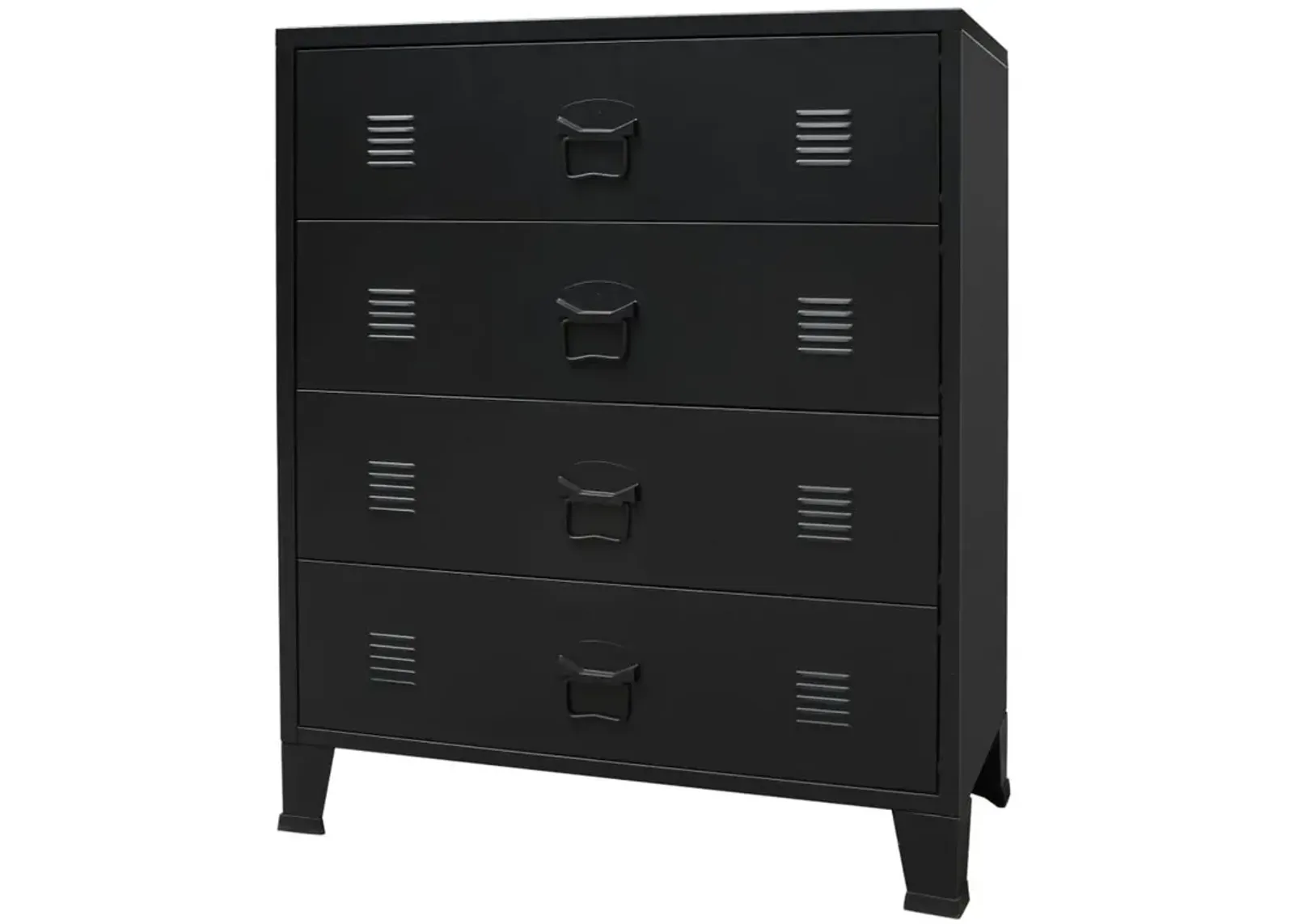 vidaXL Chest of Drawers Metal Industrial Style 30.7"x15.7"x36.6" Black, 245963