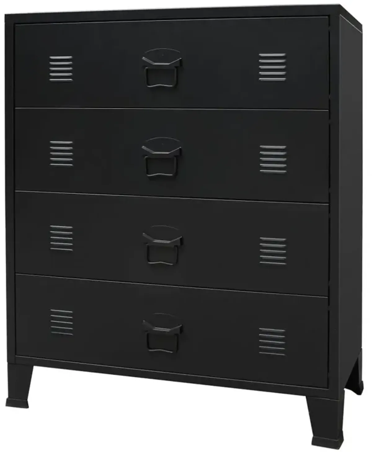 vidaXL Chest of Drawers Metal Industrial Style 30.7"x15.7"x36.6" Black, 245963