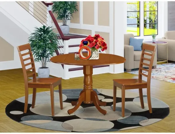 3 Pc Kitchen Table set-round Kitchen Table plus 2 dinette Chairs