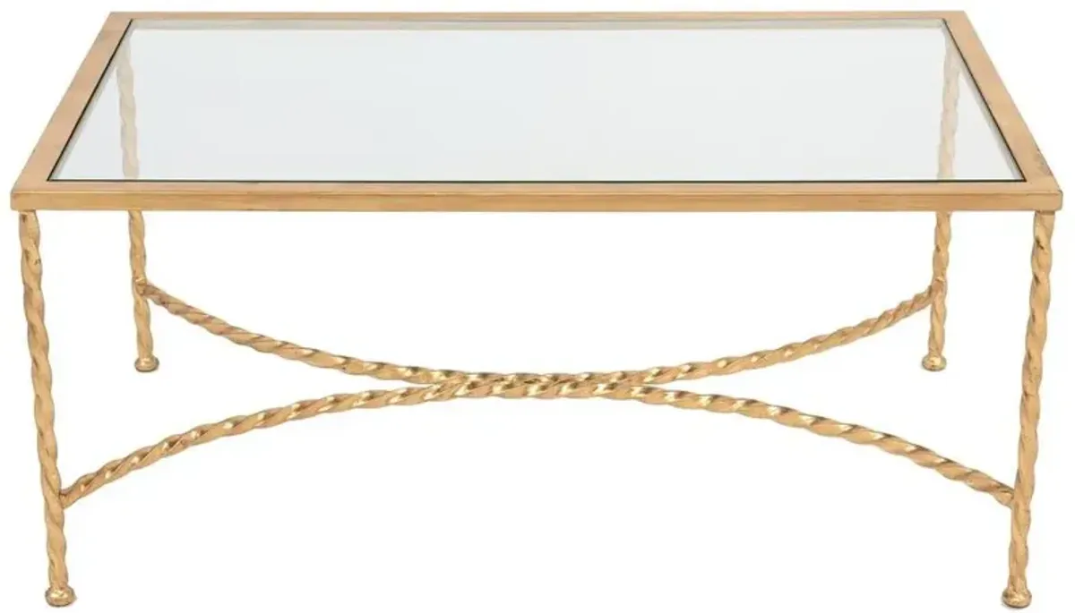 Safavieh MATILDA GOLD LEAF GLASS COFFEE TABLE