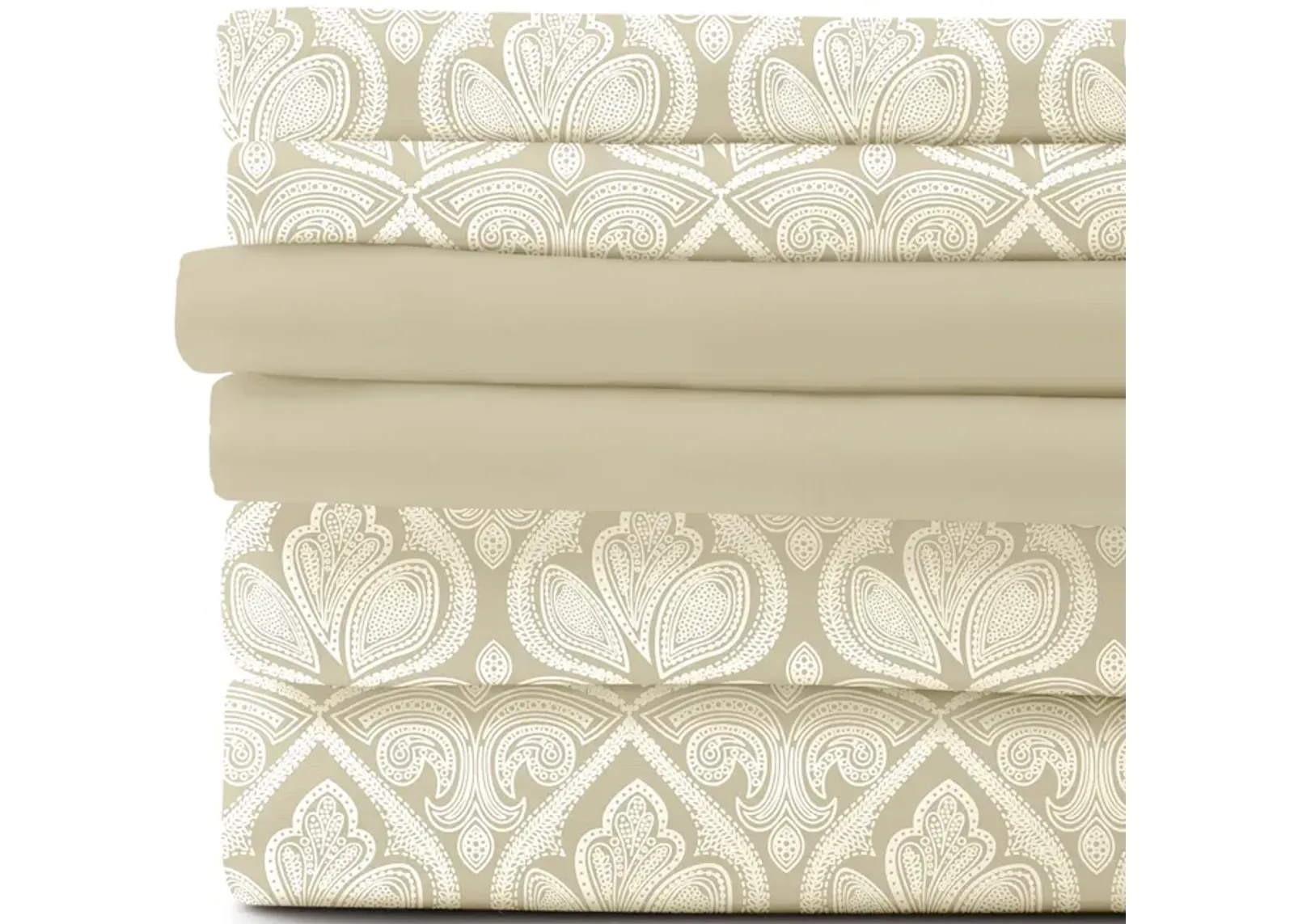 Lux Decor Collection Bed Sheets - Brushed Microfiber Paisley Sheet Set