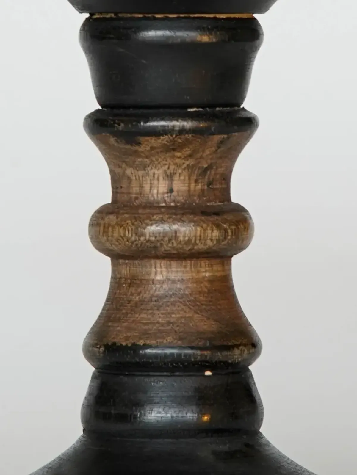 Traditional Dark Polish Eco-friendly Handmade Mango Wood Set Of Two 6" & 12" Pillar Candle Holder