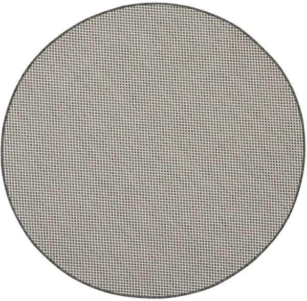 Courtyard COU01 Ivory/Charcoal 4' x Round Rug