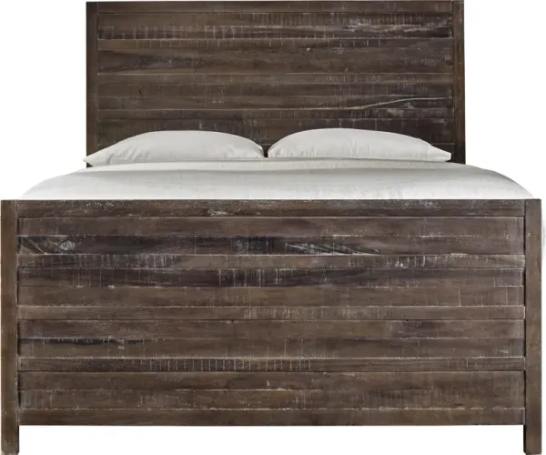 Townsend California King-size Solid Wood Panel Bed in Java