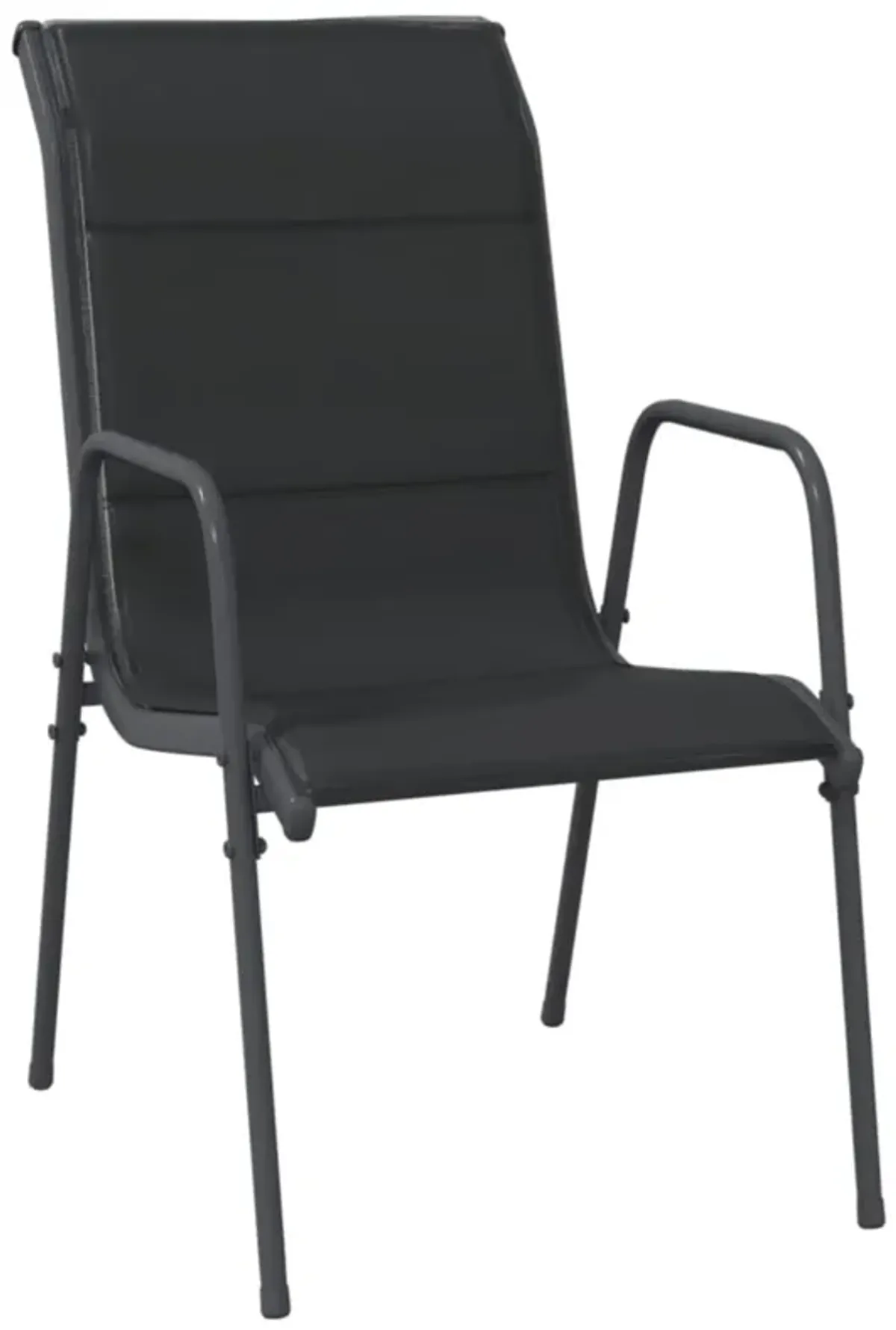 vidaXL Patio Chairs 2 pcs Steel and Textilene Black